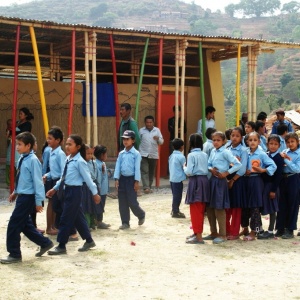 Children in Bamboo School