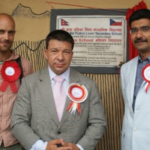 H.E. Mr. Miloslav Stašek with Mr. Vishnu Kumar Agarwal, Honorary Consul and Czech volunteer